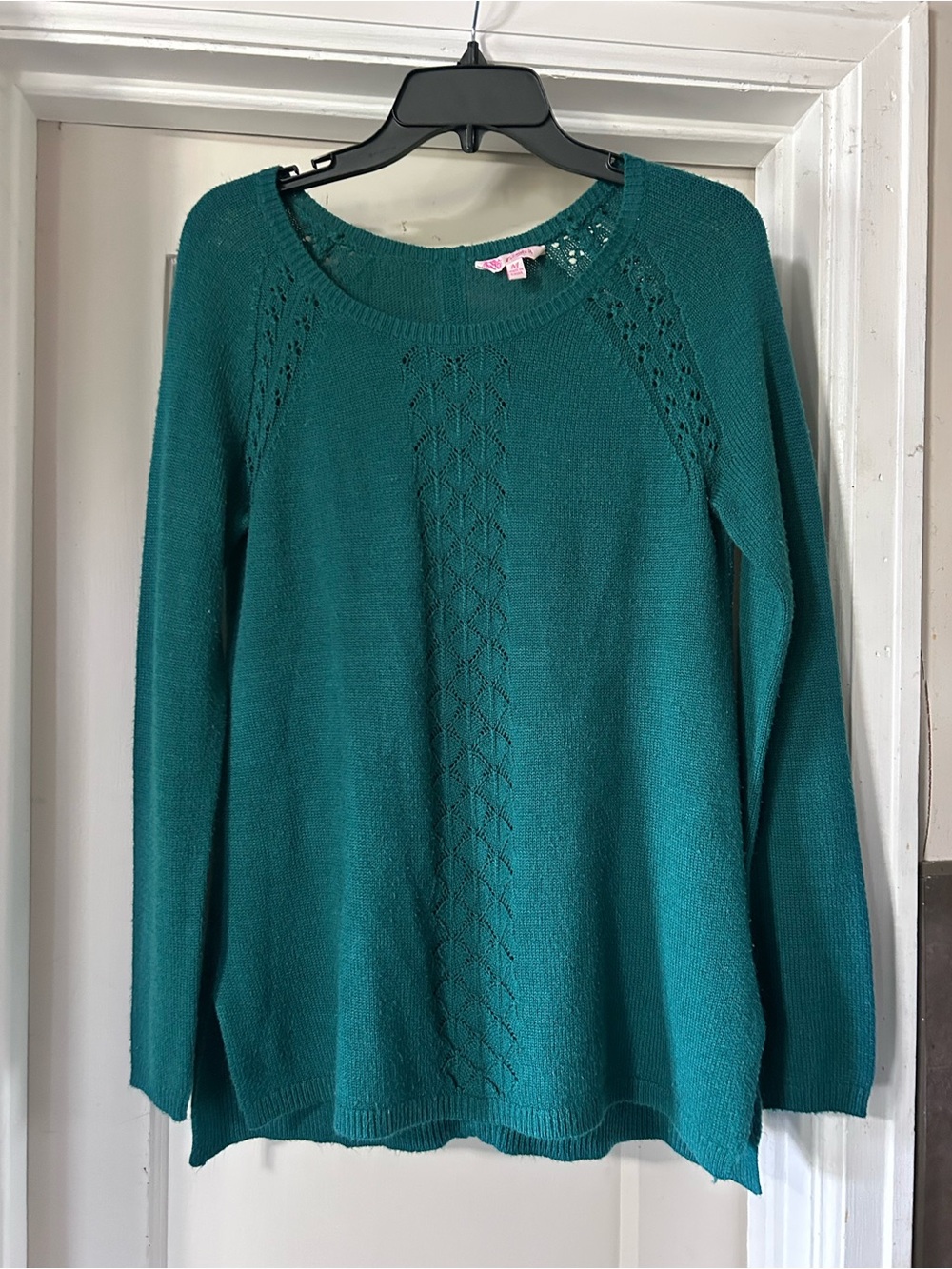 Candie's Teal Scoop Neck Knit Sweater